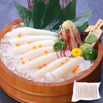国産スルメイカ使用！ 極細いかそうめん10柵（約350g前後）【スルメイカ】【細造り】【イカソーメン】【刺身】【いかそうめん】【送料無料】