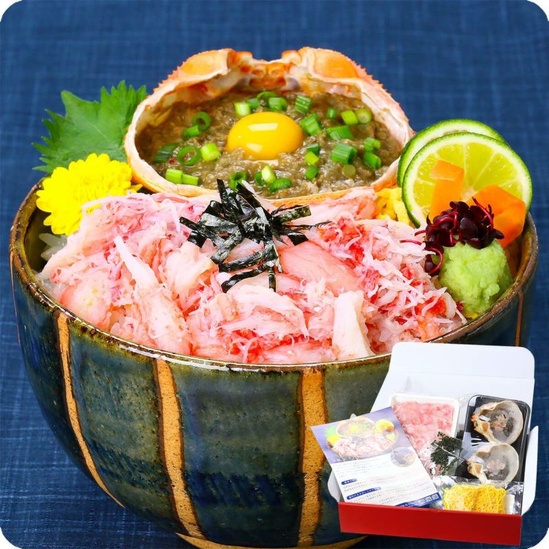 甲羅組オリジナルの贅沢なカニ丼 国産 紅ずわいがに甲羅丼2人前 ギフト化粧箱 食べ方同封 越前かに職人 甲羅組