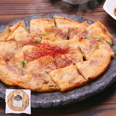 具材たっぷり豚バラチヂミ(直径約17cm) 韓国料理 焼くだけ おつまみ ブタ ぶた ちぢみ